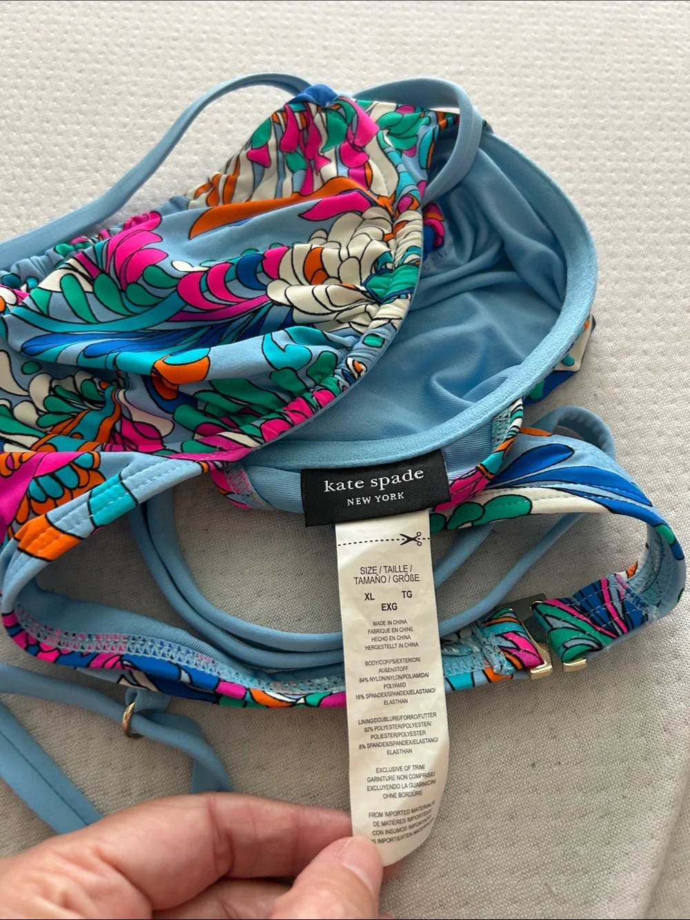 kate spade Blue Floral Print Bikini set XL
